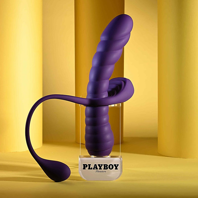 Playboy Pleasure Twisted Playground Vibrator and Cock Ring - G-Spot Vibrators