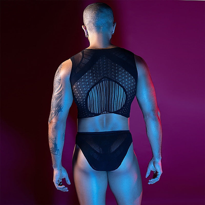 Love In Leather Mens Sleeveless Top & Briefs Set - Mens Briefs And Boxers