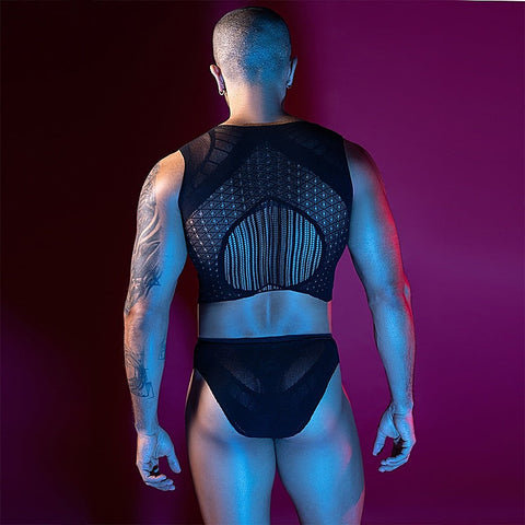 Love In Leather Mens Sleeveless Top & Briefs Set - Mens Briefs And Boxers