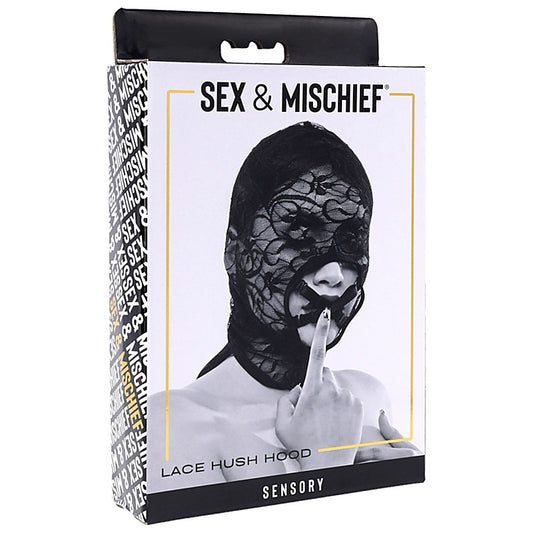 Sportsheets Sex and Mischief Lace Hush BDSM Hood - Bondage Hoods