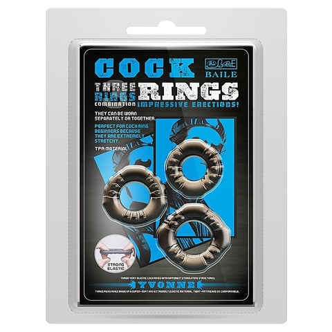 Pretty Love YVONNE Combo Male Cock Ring Set by Baile - Cock Ring Sets