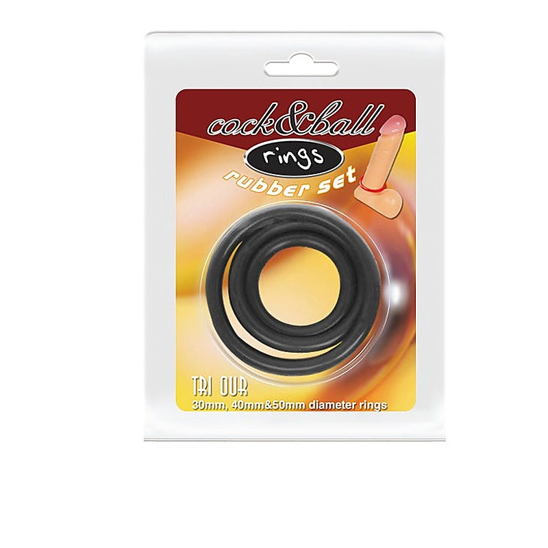 Pretty Love Rubber Set Men's Cock Ring Set by Baile - Cock Ring Sets