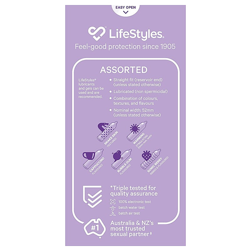 LifeStyles ASSORTED Condoms 20s by Ansell - Condoms