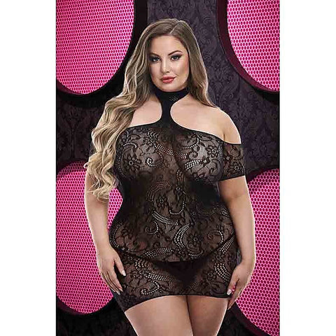Cut Out Lace Mini Dress by Xgen Products - Body Stockings