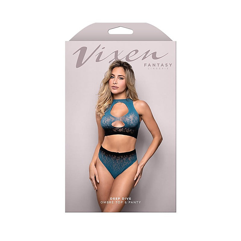 Vixen Deep Dive Ombré Top & Panty OS by Fantasy Lingerie - Bras and Bra Sets