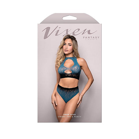 Vixen Deep Dive Ombré Top & Panty OS by Fantasy Lingerie - Bras and Bra Sets