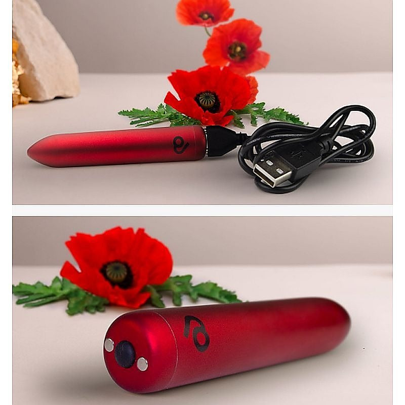 Poppy Red Rechargeable Bullet Vibrator by Rocks Off - Bullet Vibrators