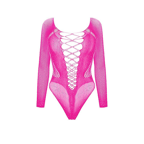 Love In Leather Rhinestone Sexy Womens Bodysuit - Teddies and Bodysuits