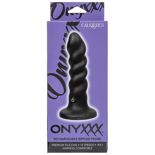 CalExotics Onyxxx Rechargeable Rippled Anal Probe - Butt Plugs