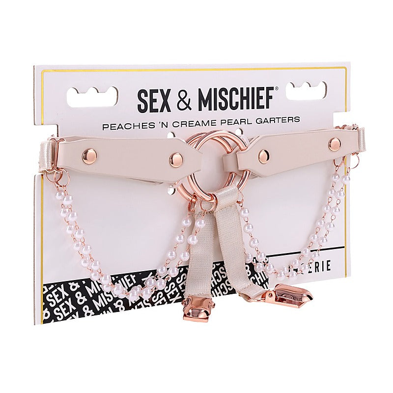 Peaches 'n CreaMe Pearl Garters by Sportsheets - Cuffs And Restraints