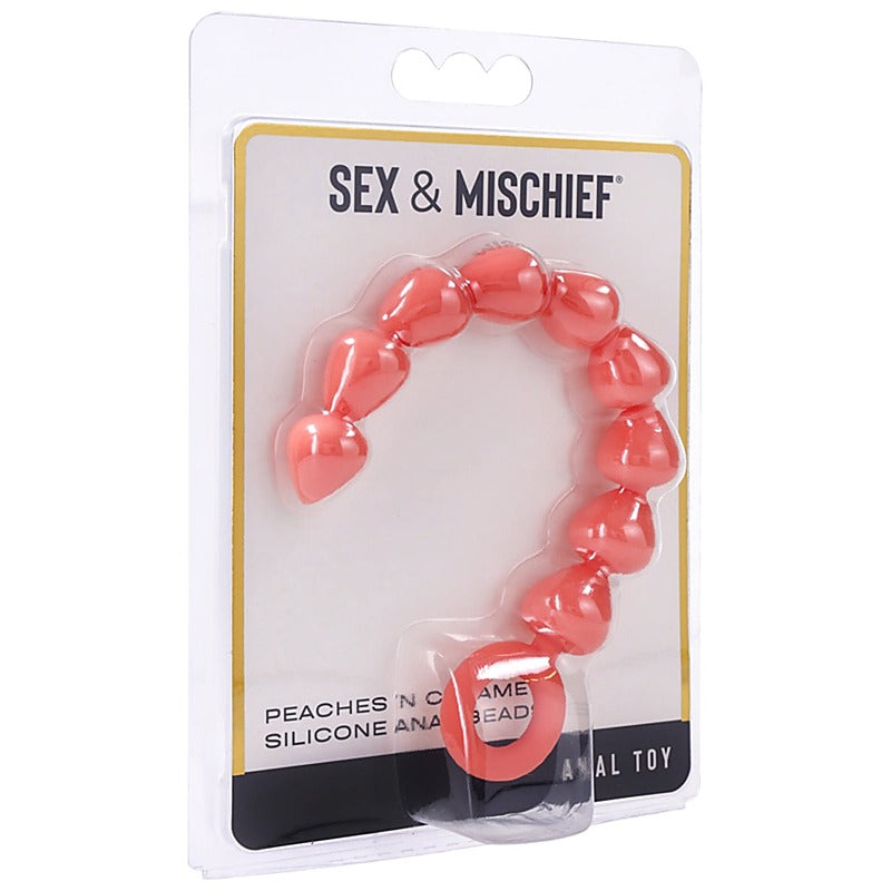 Sex and Mischief Peaches n CreaMe Silicone Anal Beads - Anal Beads and Balls