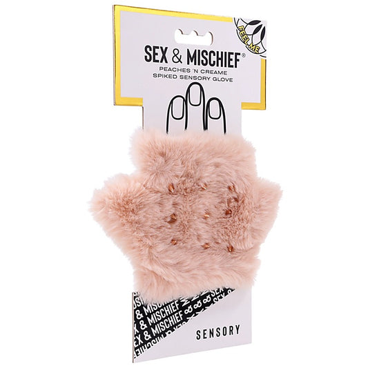 Sex and Mischief Peaches n CreaMe Spiked Sensory Glove - Wigs and Gloves