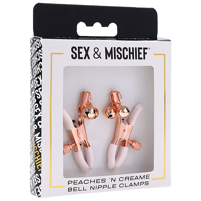 Peaches 'n CreaMe Bell Nipple Clamps by Sportsheets - Nipple and Clit Clamps