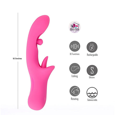 ALORA USB Rechargeable Rotating & Licking Vibrator - G-Spot Vibrators
