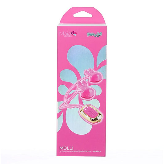 Maia MOLLI Rechargeable Vibrating Nipple Clamps & Necklace - Nipple and Clit Clamps