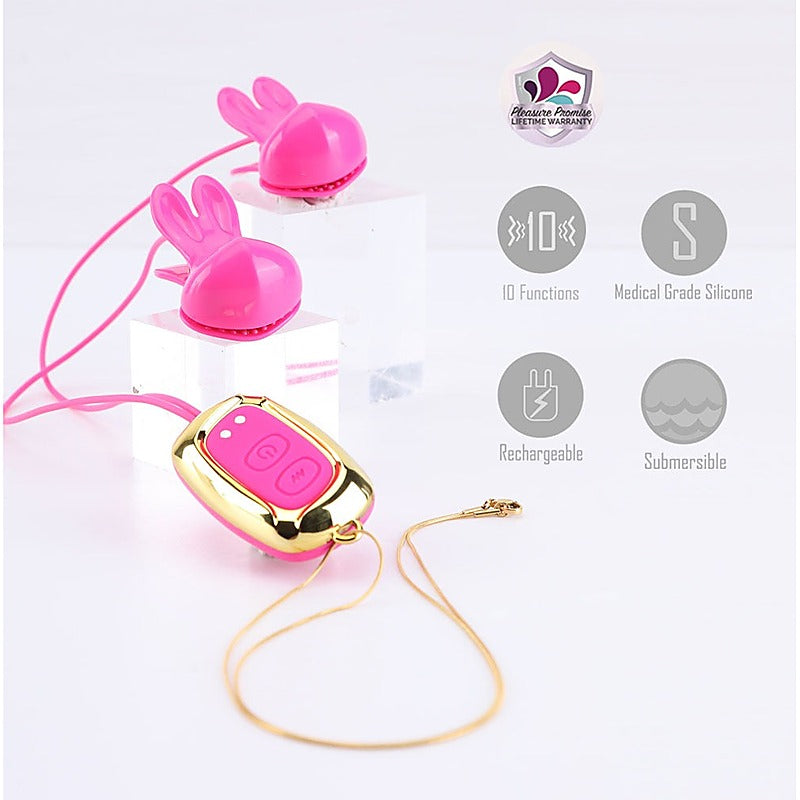 Maia MOLLI Rechargeable Vibrating Nipple Clamps & Necklace - Nipple and Clit Clamps