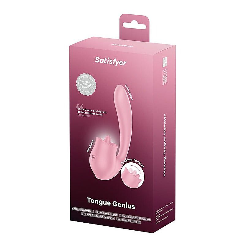 Satisfyer Tongue Genius Vibrator with Clit Stimulator - Clit Ticklers and Pulsators