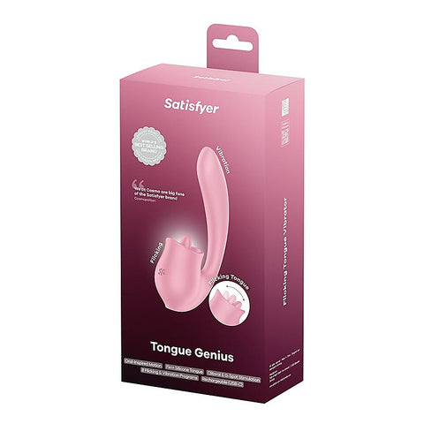 Satisfyer Tongue Genius Vibrator with Clit Stimulator - Clit Ticklers and Pulsators
