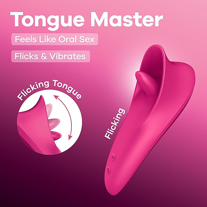 Satisfyer Tongue Master Flicking Clitoral Stimulator - Clit Ticklers and Pulsators