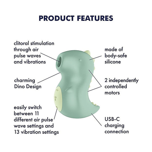 Satisfyer Din-OOOH Rechargeable Air Pulse Clit Stimulator - Clit Ticklers and Pulsators