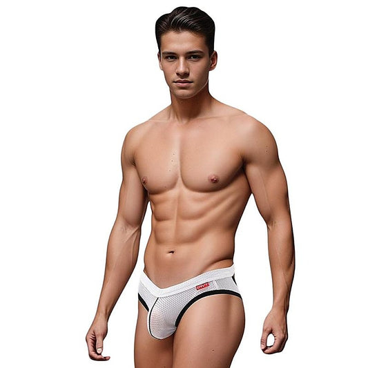 Envy Mens Sport Mesh Breathable Jockstrap White - Jocks and G-Strings