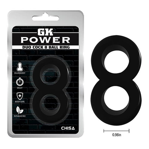 Duo Cock 8 Ball Erection Enhancer Penis Ring by Chisa - Stretchy Cock Rings