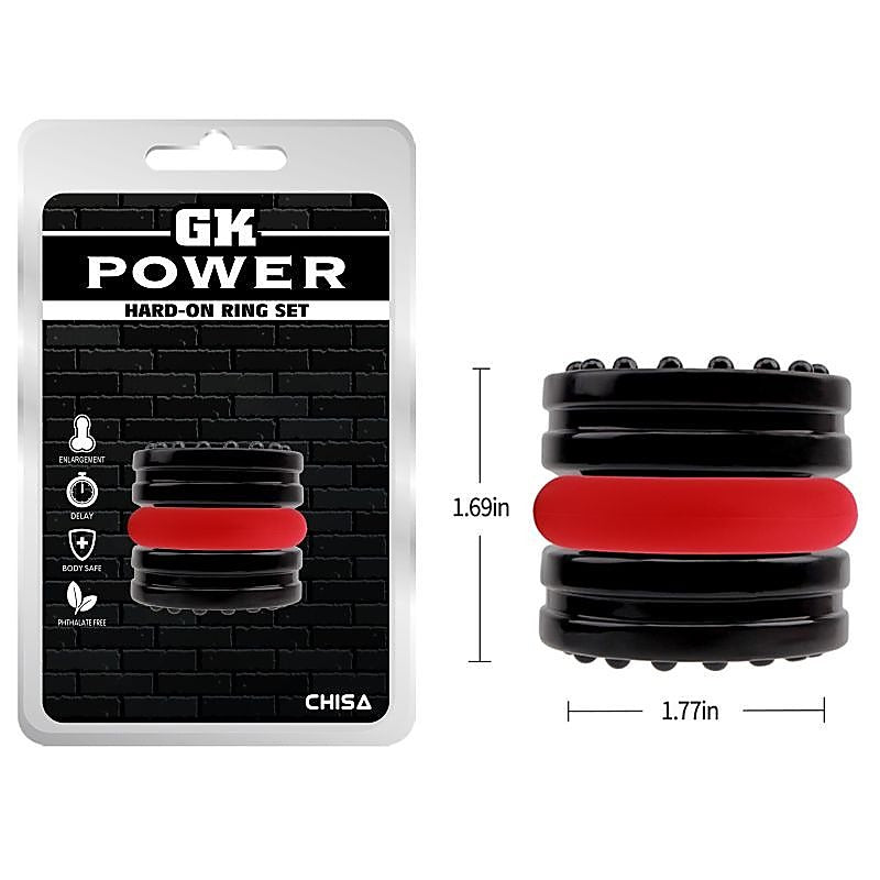 Hard On 2 Piece Men's Cock Ring Set by Chisa - Cock Ring Sets