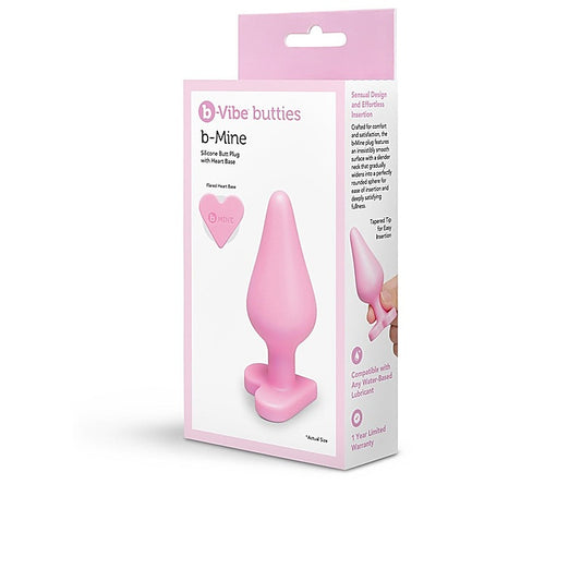 b-Vibe Butties B-Mine Silicone Butt Plug with Heart Base - Butt Plugs