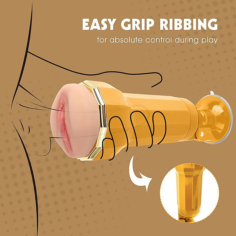 Premium Realistic Vibrating Vagina Cup by Chisa - Masturbators and Strokers