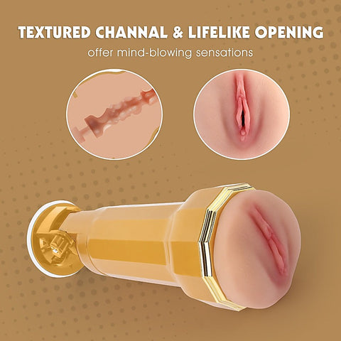 Premium Realistic Vibrating Vagina Cup by Chisa - Masturbators and Strokers