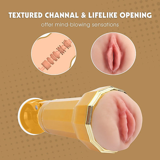 Chisa Carina Realistic Vagina Vibrating Cup - Masturbators and Strokers