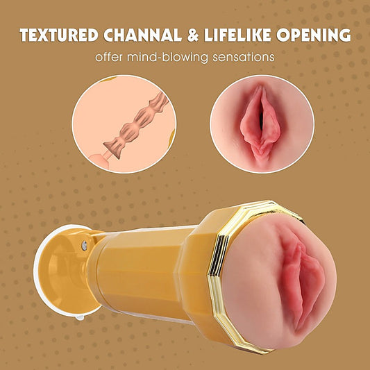 Chisa Shyla Realistic Vibrating Vagina Cup - Masturbators and Strokers
