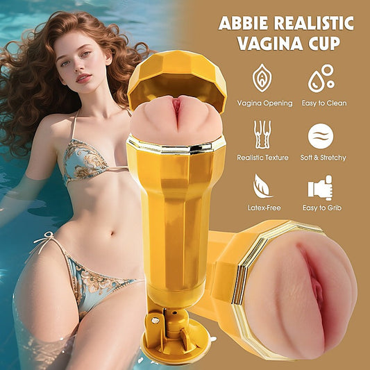 Chisa Abbie Realistic Vagina Vibrating Cup - Masturbators and Strokers