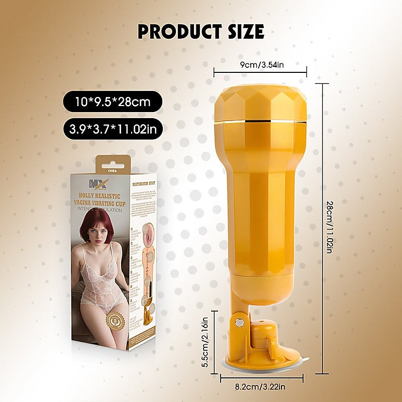 Holly Realistic Vagina Vibrating Cup by Chisa - Masturbators and Strokers