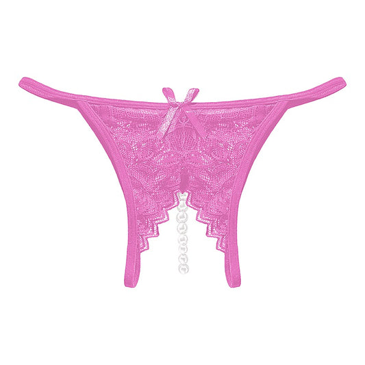 Love In Leather Crotchless Pearl Womens Panties - G-Strings, Panties and Shorts