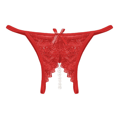 Crotchless Pearl Women's Panties by Love In Leather - G-Strings, Panties and Shorts