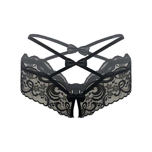 Love In Leather Womens Crotchless Panties OS - G-Strings, Panties and Shorts