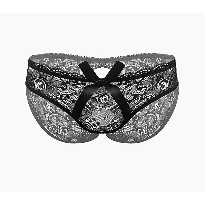 Sexy Crotchless Panties Black Os by Love In Leather - G-Strings, Panties and Shorts