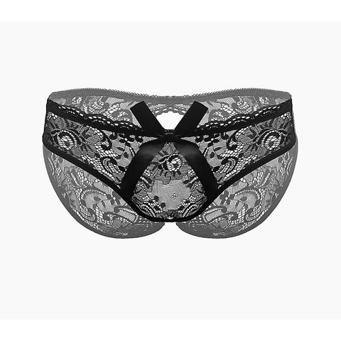 Sexy Crotchless Panties Black Os by Love In Leather - G-Strings, Panties and Shorts