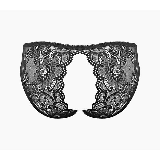 Love In Leather Sexy Crotchless Panties Black OS - G-Strings, Panties and Shorts
