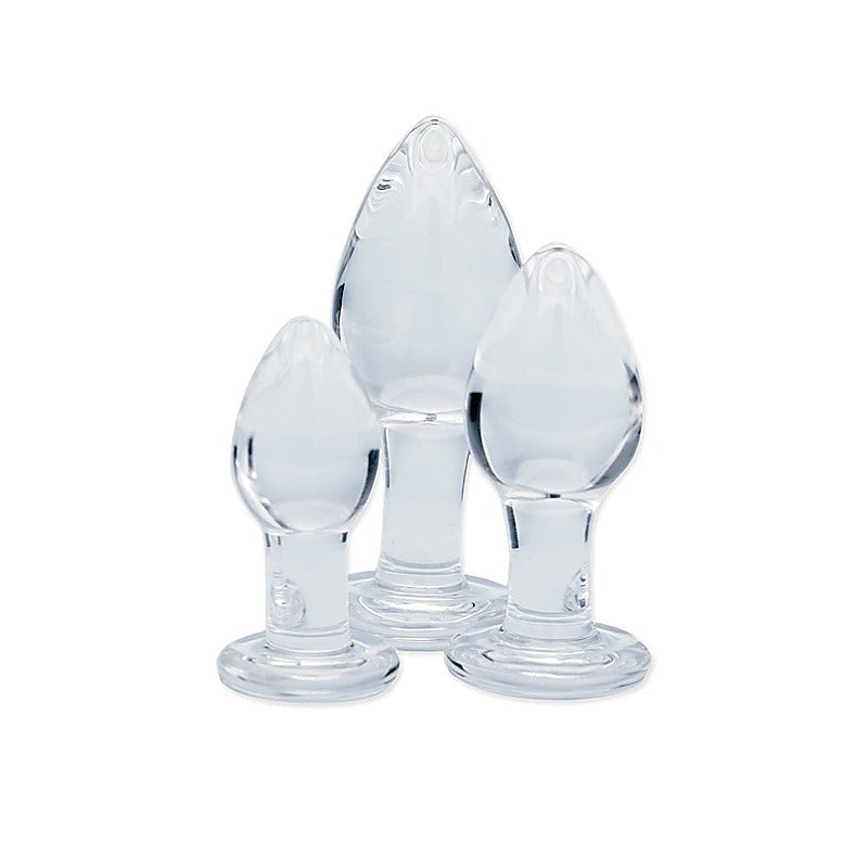 Premium Clarity Utopian Trinity Butt Plugs Set - Glass Sex Toys