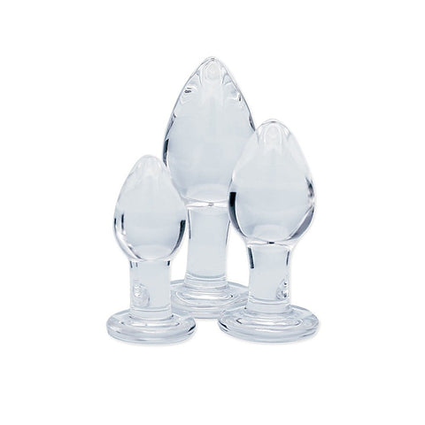 Premium Clarity Utopian Trinity Butt Plugs Set - Glass Sex Toys