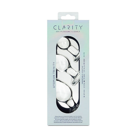 Premium Clarity Utopian Trinity Butt Plugs Set - Glass Sex Toys