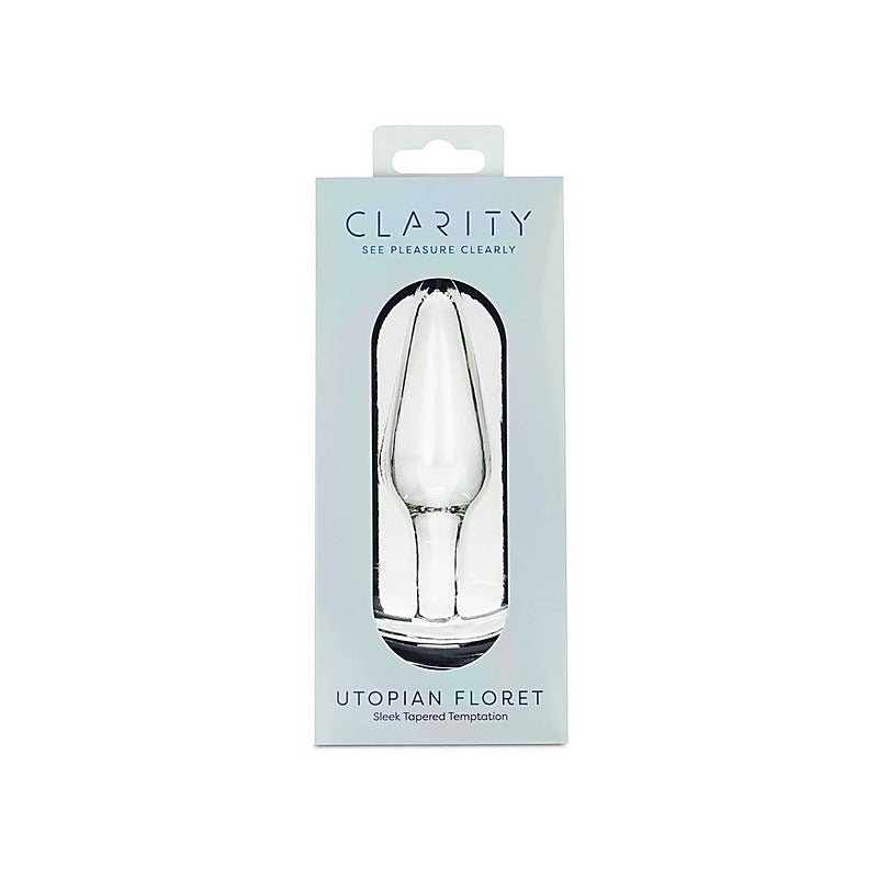 Premium Clarity Utopian Floret Glass Butt Plug - Glass Sex Toys