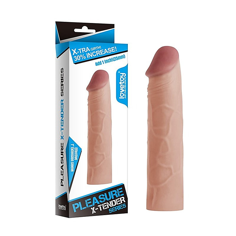 Pleasure X-Tender 1 Inches Penis Extension Sleeve by Lovetoy - Penis Sleeves and Extenders