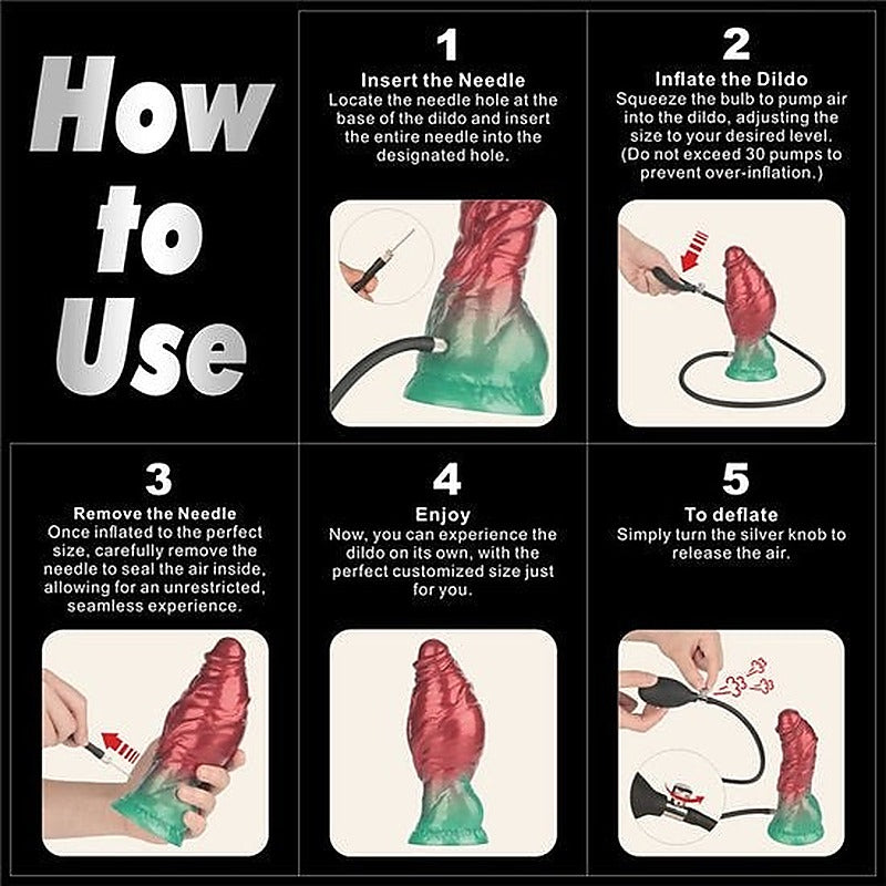 Aerosx 8 Inch Dual Density Inflatable Fantasy Dildo - Realistic Dildos