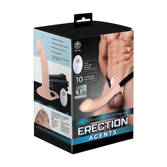 Nanma Erection Agents Rechargeable Vibrating Hollow Strap-On - Strap On Sextoys