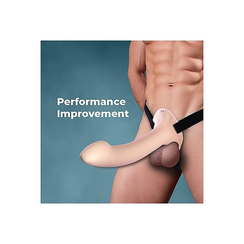 Nanma Erection Agents Rechargeable Vibrating Hollow Strap-On - Strap On Sextoys