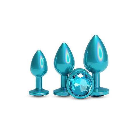 NS Novelties Rear Assets 3 Sizes Metallic Butt Plugs Kit - Butt Plugs