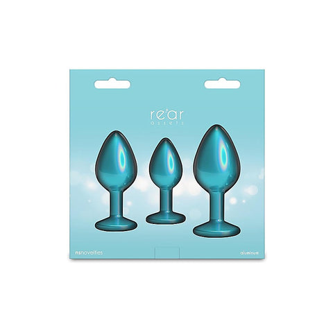 NS Novelties Rear Assets 3 Sizes Metallic Butt Plugs Kit - Butt Plugs